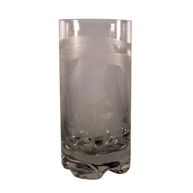 Late 20th Century Art Nouveau Glass Vessel with Female Nude Etched Design Signed Madden For Sale - Image 11 of 11