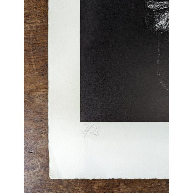 1970s 1973 Mid-Century Swedish Limited Edition Signed Figurative Lithograph - "Two Faces", Unframed For Sale - Image 5 of 10