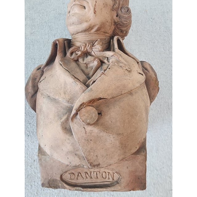 Terracotta bust of French Revolutionist Georges Danton. French neoclassical late 18th century.