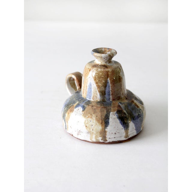 Vintage Studio Pottery Oil Lamp Vase For Sale - Image 6 of 10