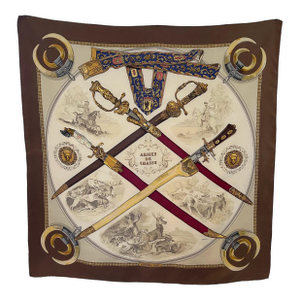 Hermès Armes De Chasse 1970 Foulard En Soie Ledoux Philippe