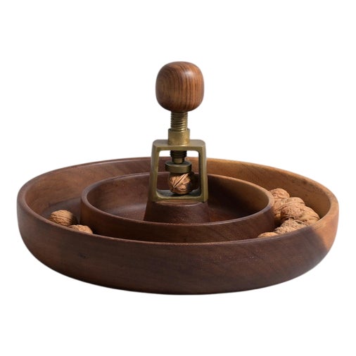 Vintage Iroko Nutcracker Bowl For Sale