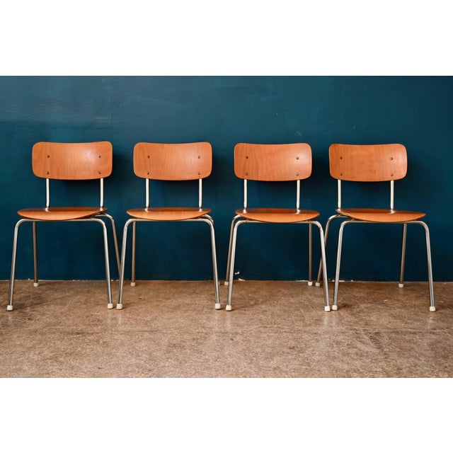 Brown Tubular Chrome Chairs, 1970s, Set of 4 For Sale - Image 8 of 8
