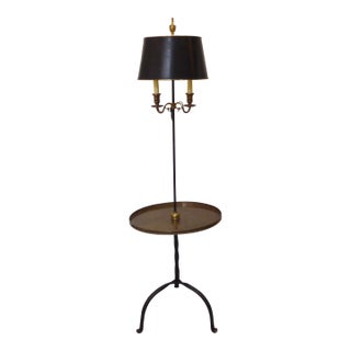 Vintage Iron & Brass Floor Lamp For Sale