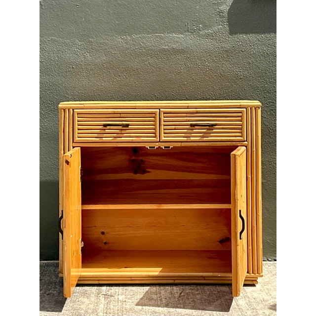 Mid-Century Modern Vintage Stacked Bamboo Sideboard For Sale - Image 3 of 12