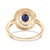 Not Yet Made - Made To Order 14k Gold Blue Sapphire Halo Diamond Ring Size 5.5 For Sale - Image 5 of 12