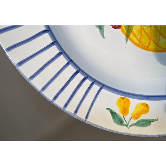 Let your home be fun with this charming, large, serving bowl. Hand decorated with a basket filled with cherries, grapes,...