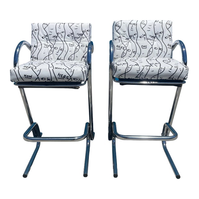 Single 1970s Jerry Johnson Style Barstool For Sale