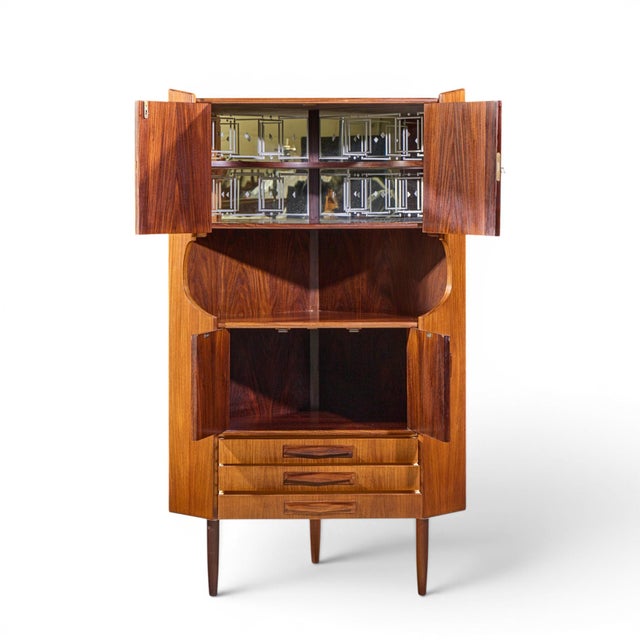 Omann Jun Møbelfabrik Omann Jun Style Mid Century Danish Rosewood Corner Cabinet For Sale - Image 4 of 8