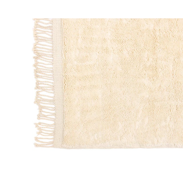 2020s Cloud-Soft Solid Ivory Hand-Knotted Wool Rug | 10'6" X 8'4" | One of a Kind For Sale - Image 5 of 6