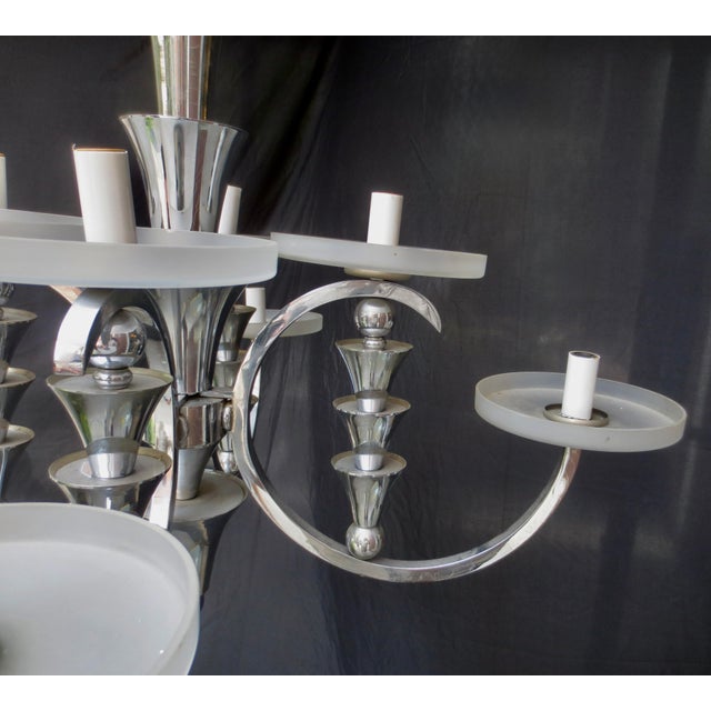 Chrome Vintage Arts Deco 8 Light Chrome Chandelier For Sale - Image 8 of 15