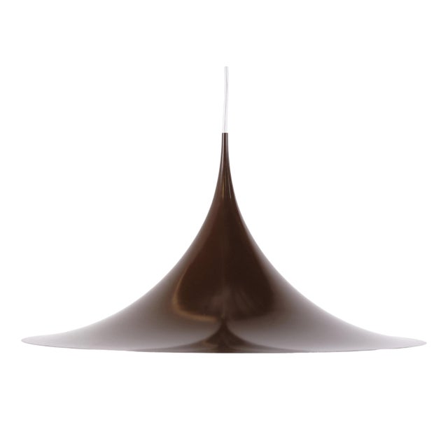 Semi Pendant in Dark Brown by Claus Bonderup and Torsten Thorup for Fog & Mørup, 1968 For Sale