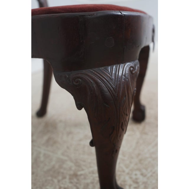 Antique 18th Century Queen Anne Ball & Claw Mahogany Side Chair For Sale - Image 13 of 18