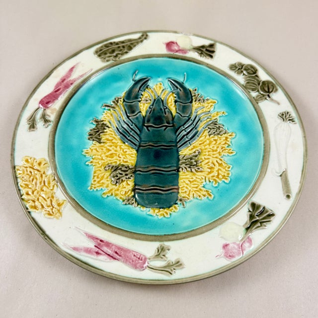 Wedgwood Wedgwood Majolica Lobster Plate For Sale - Image 4 of 12