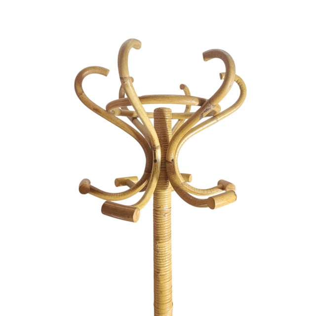1950s Vintage Standing Coat Rack in Bamboo, 1950s For Sale - Image 5 of 7