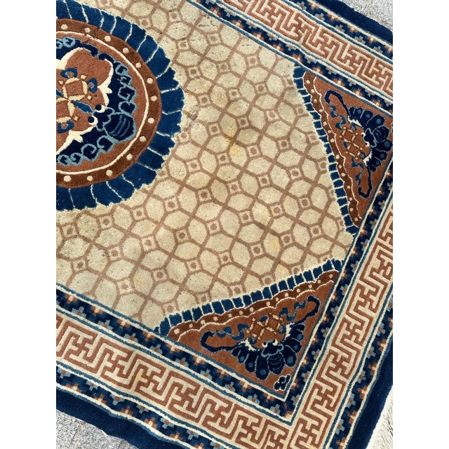 Mid-Century Distressed Chinese Rug, 1940s For Sale - Image 6 of 18