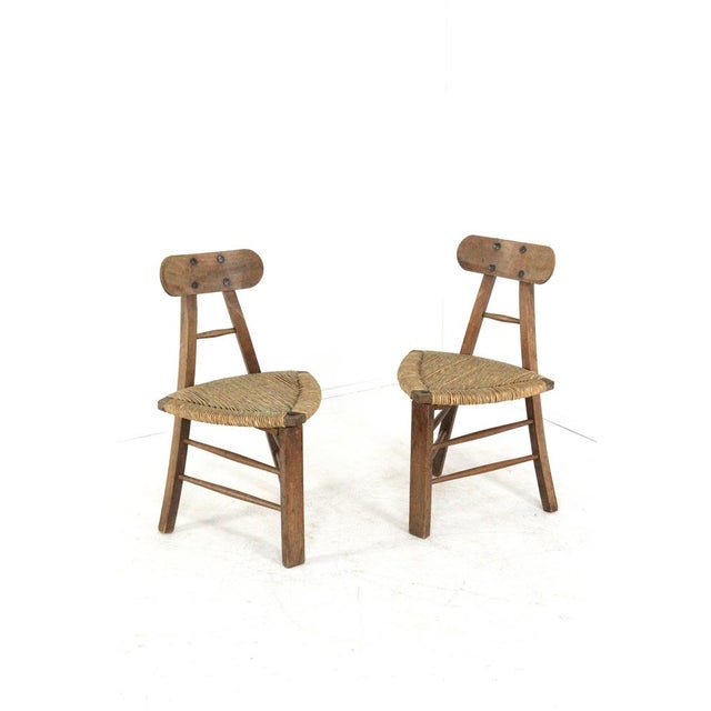 1970s Brutalist Tripod Chairs, Set of 2 For Sale - Image 5 of 18