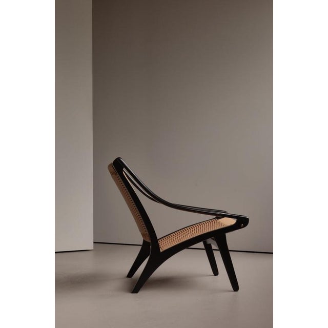 1950s Danish Modern Black Lacquered Beech and Lounge Chair by Illum Wikkelsø, 1955 For Sale - Image 5 of 15