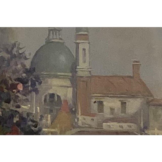 This evocative painting by Italian artist Antonio Celli captures the serene beauty of a romantic waterside setting...