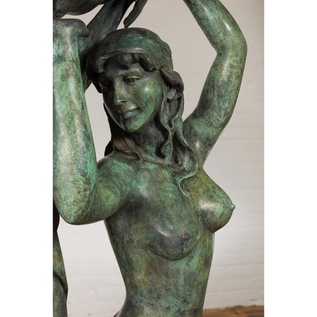Bronze Greco Roman Inspired Three Nymph Fountain For Sale - Image 18 of 18