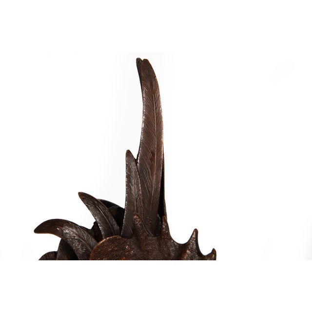 Japanese Antique Meiji Period Bronze Sculpture Okimono of a Rooster For Sale - Image 17 of 18