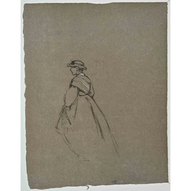 Figure is an Original Pencil Drawing realized by Ferdinand Chaigneau (1830-1906). Good condition on a brown paper,...