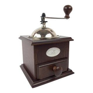 Vintage Peugeot Frères Wooden Manual Coffee Grinder For Sale
