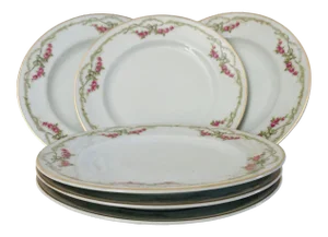 Vintage Austria B&S China Luncheon Plates- Set of 6