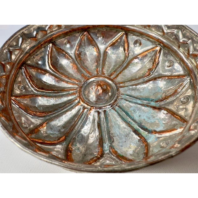 Turkish Antique Turkish Hamam Tasi Tinned Copper Bath Bowl Hand Hammered 6.75" For Sale - Image 3 of 10