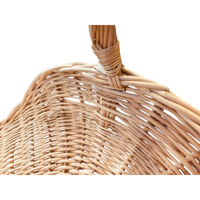 Oversized Vintage Wicker Cut Flower Harvest Basket For Sale In Greensboro - Image 6 of 7