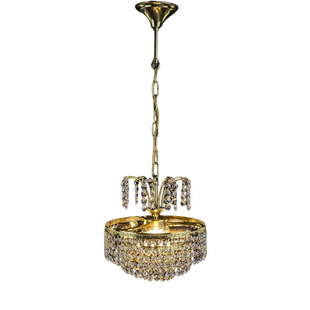 Small Chandelier with Cascading Trimmings For Sale
