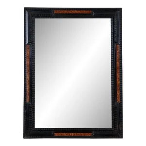Late 19th Century Italian Baroque Carved Ebonized Mirror