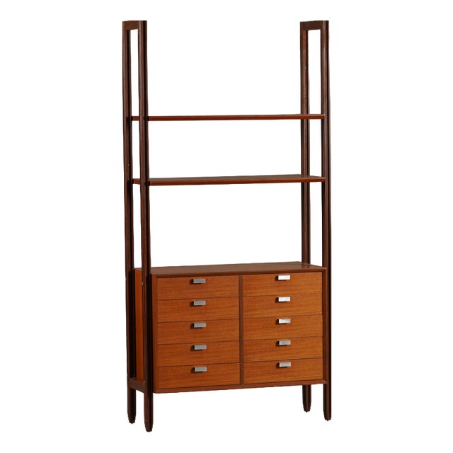 Vintage Italian Teak Wall Unit, 1960s For Sale