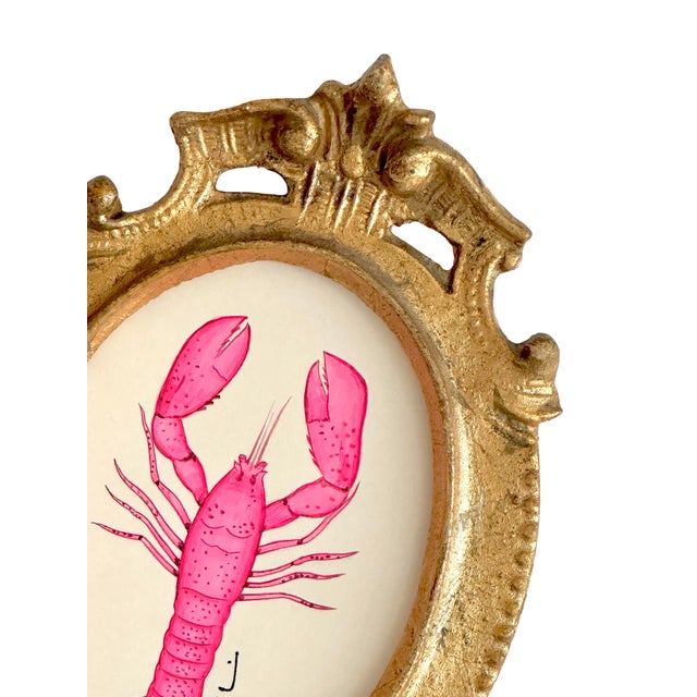 Introducing our exquisite hand-painted whimsical pink lobster painting, a true testament to the mastery of our team of...