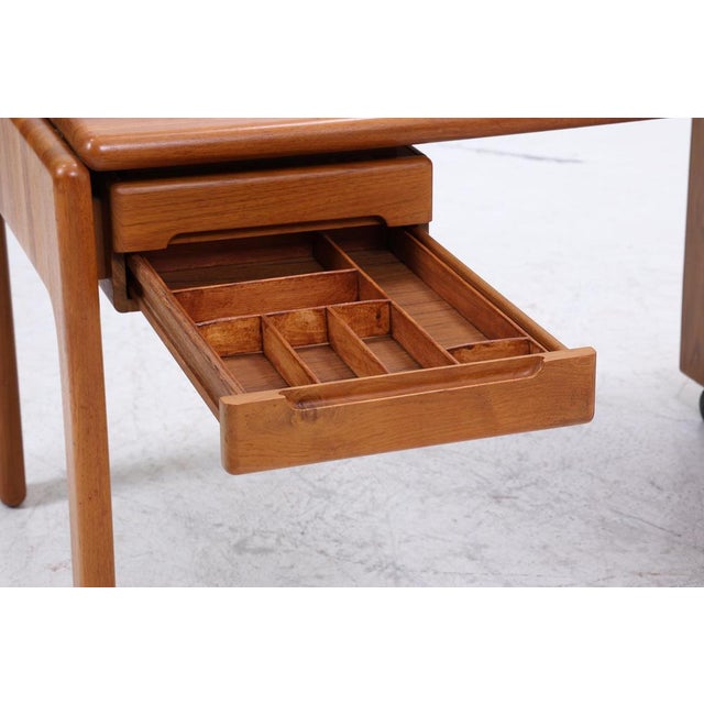 Mid-Century Wooden Desk with Drawer on Casters For Sale - Image 13 of 18