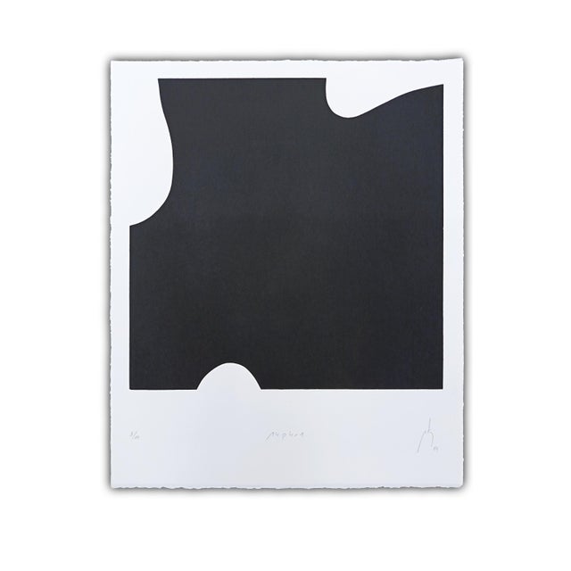 Contemporary Abstract Engravings Printed on Deckle-Edged BFK Rives Paper "14r4 1-2-3" by Pierre Muckensturm For Sale - Image 6 of 9