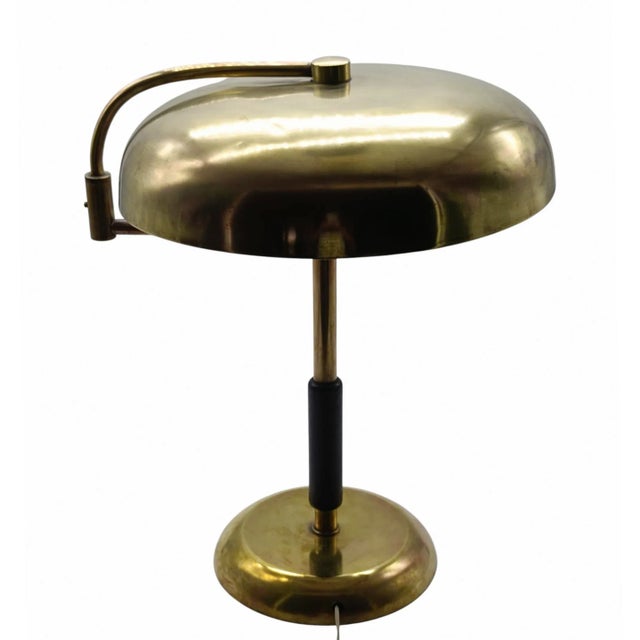 Vintage French Desny Brass Table Lamp with Swivel Arm from La Maison, 1950s For Sale - Image 4 of 10
