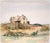 Farmhouse by the Sea - Original Watercolor on Paper Tranquil landscape of a seaside farmhouse on the sand surrounded by...