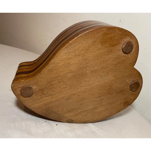 Antique 19th Century Handmade Inlaid Marquetry Parquetry Heart Wood Jewelry Box For Sale - Image 11 of 13