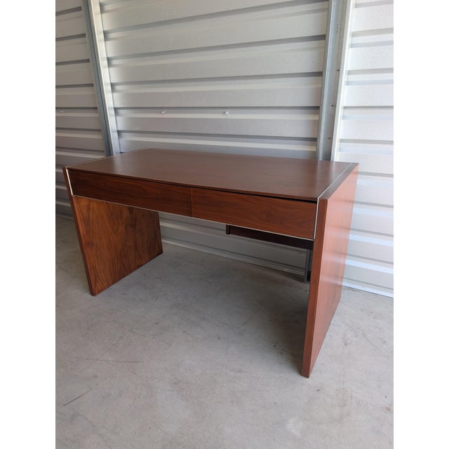 Glenn of California Mid Century Modern Walnut Writing Desk by Glenn of California, C1960s For Sale - Image 4 of 16