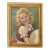 Young Blonde Girl Portrait in Red & White Dress Oil Painting W/ Original Wood Frame For Sale