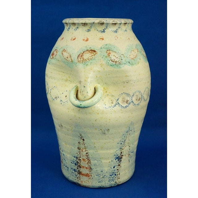 Majolica Terracotta Vase with Primitivist Geometric Decoration from Italica Ars, Italy, 1920s For Sale - Image 3 of 18