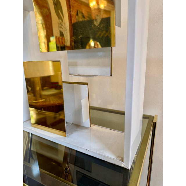 Metal Pair of “Quadro Di Luce” Table Lamps by Gio Ponti for Pollice, Italy, 1960s For Sale - Image 7 of 18