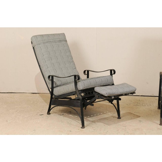 Iron Patio Armchairs With Clover and Dot Motif - a Pair For Sale - Image 4 of 11
