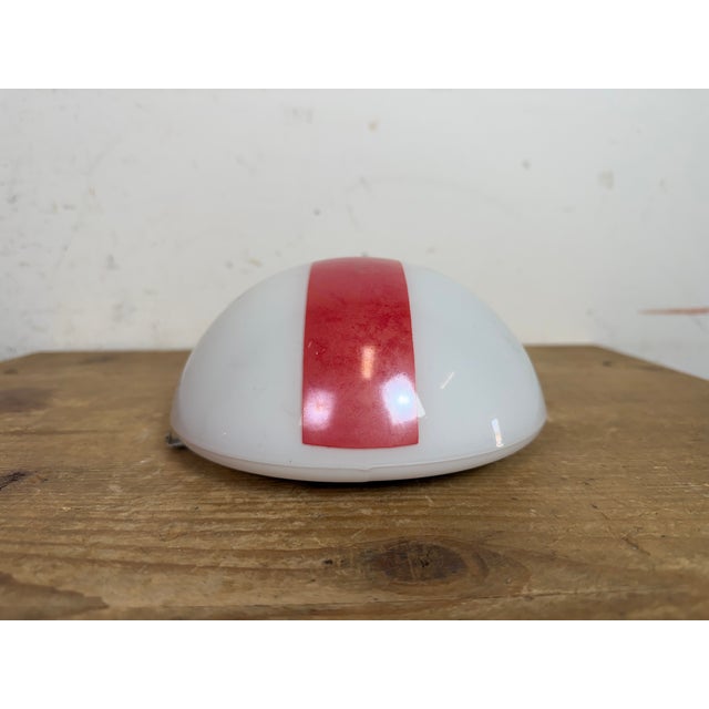 Vintage Emergency Wall Light in Iron and Milk Glass, 1960s For Sale - Image 4 of 12