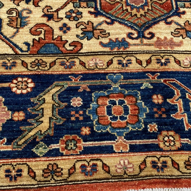 Persian Fine Rust Red Persian Heriz Hand-Knotted Wool Rug - 8'3" X 10'1" For Sale - Image 3 of 9