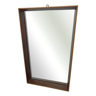 Vintage Mirror with Teak Frame For Sale