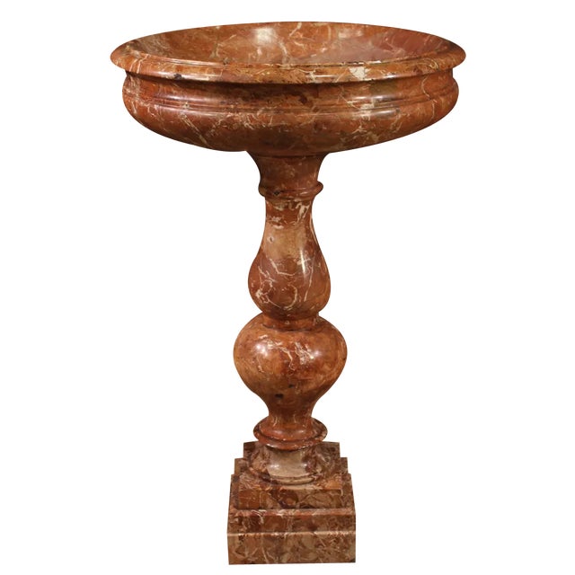 Antique Italian Red Marble Tub, 1870 For Sale