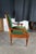 Late 20th Century Vintage French Empire Style Birch Upholstered Library Accent Arm Chair Green For Sale - Image 5 of 13