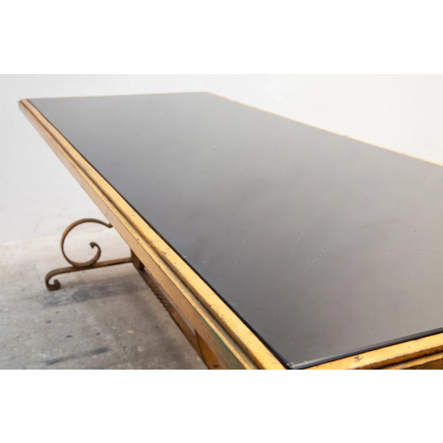 French Art Deco Wrought Iron Coffee Table, 1930s For Sale - Image 4 of 5